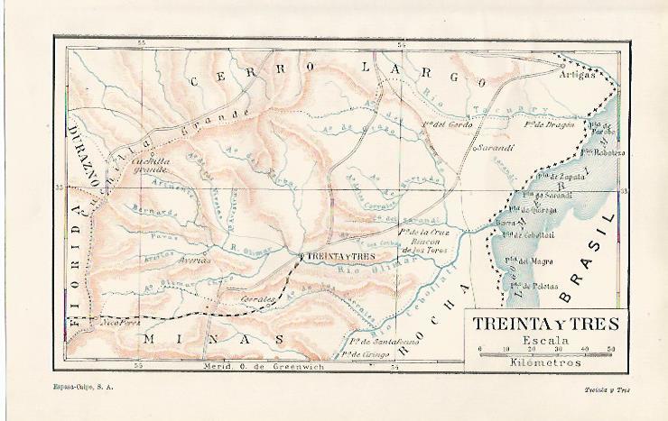 LAMINA ESPASA 20354: Mapa de Treinta y Tres