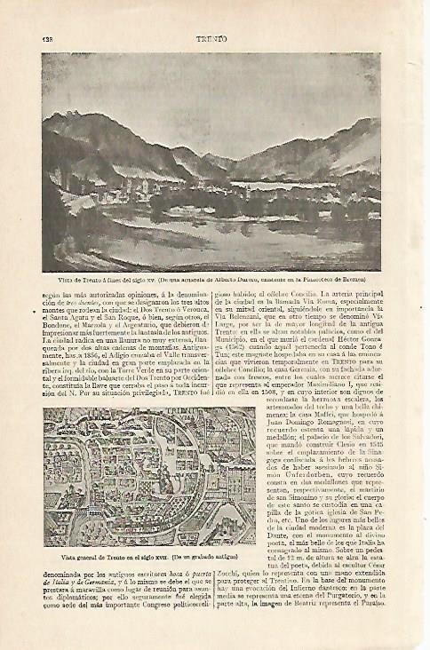 LAMINA ESPASA 20368: Trento en los siglos XV y XVII