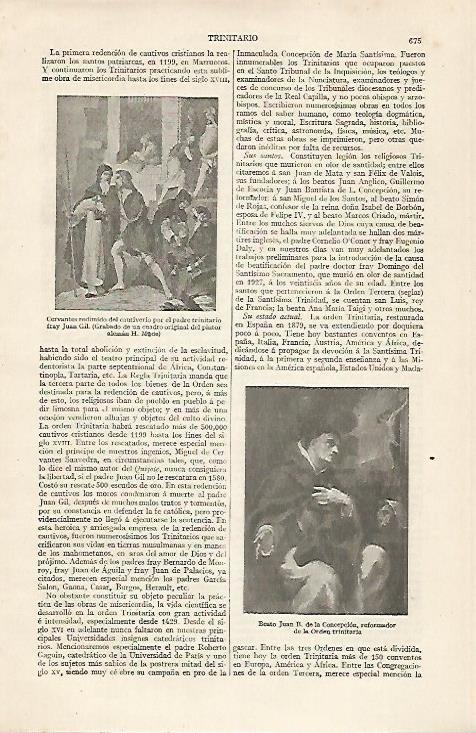 LAMINA ESPASA 20438: Beato Juan de la Concepcion reformador de la Orden Trinitaria