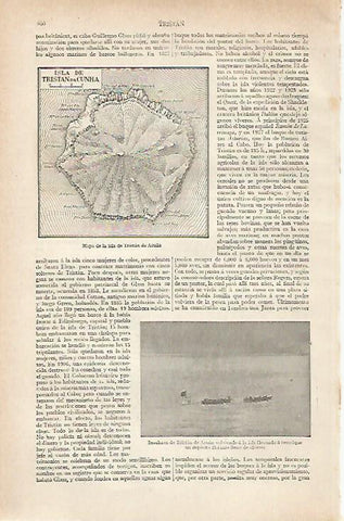 LAMINA ESPASA 20456: Mapa de la isla de Tristan de Acuña