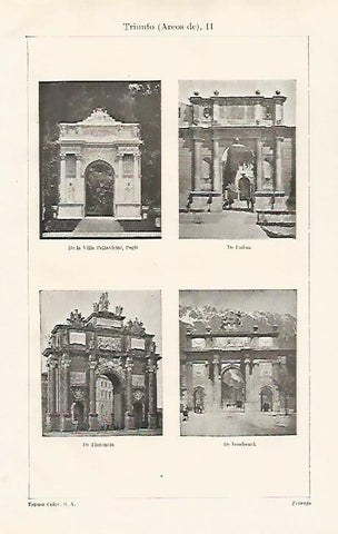 LAMINA ESPASA 20474: Arcos de triunfo en Pegli Padia Florencia e Innsbruck