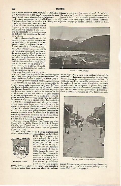 LAMINA ESPASA 20500: Vista de Tromso Noruega