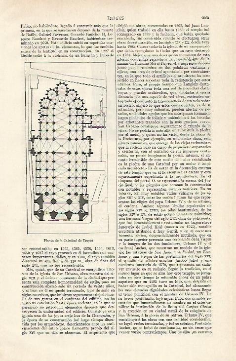 LAMINA ESPASA 20528: Planta de la Catedral de Troyes