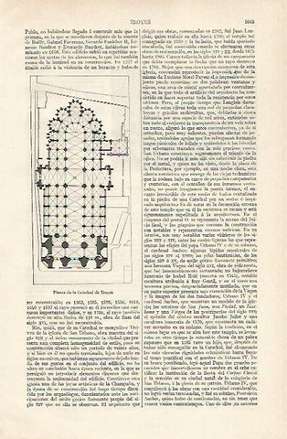 LAMINA ESPASA 20528: Planta de la Catedral de Troyes