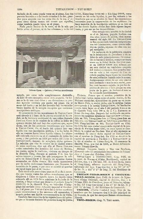LAMINA ESPASA 20553: Tumba musulmana en Tsiuau-Chow China