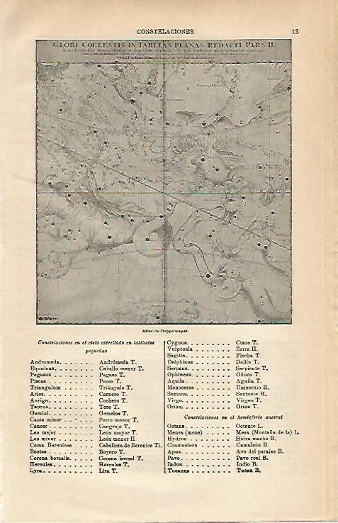LAMINA ESPASA 20586: Constelaciones del Atlas de Doppelmeyer
