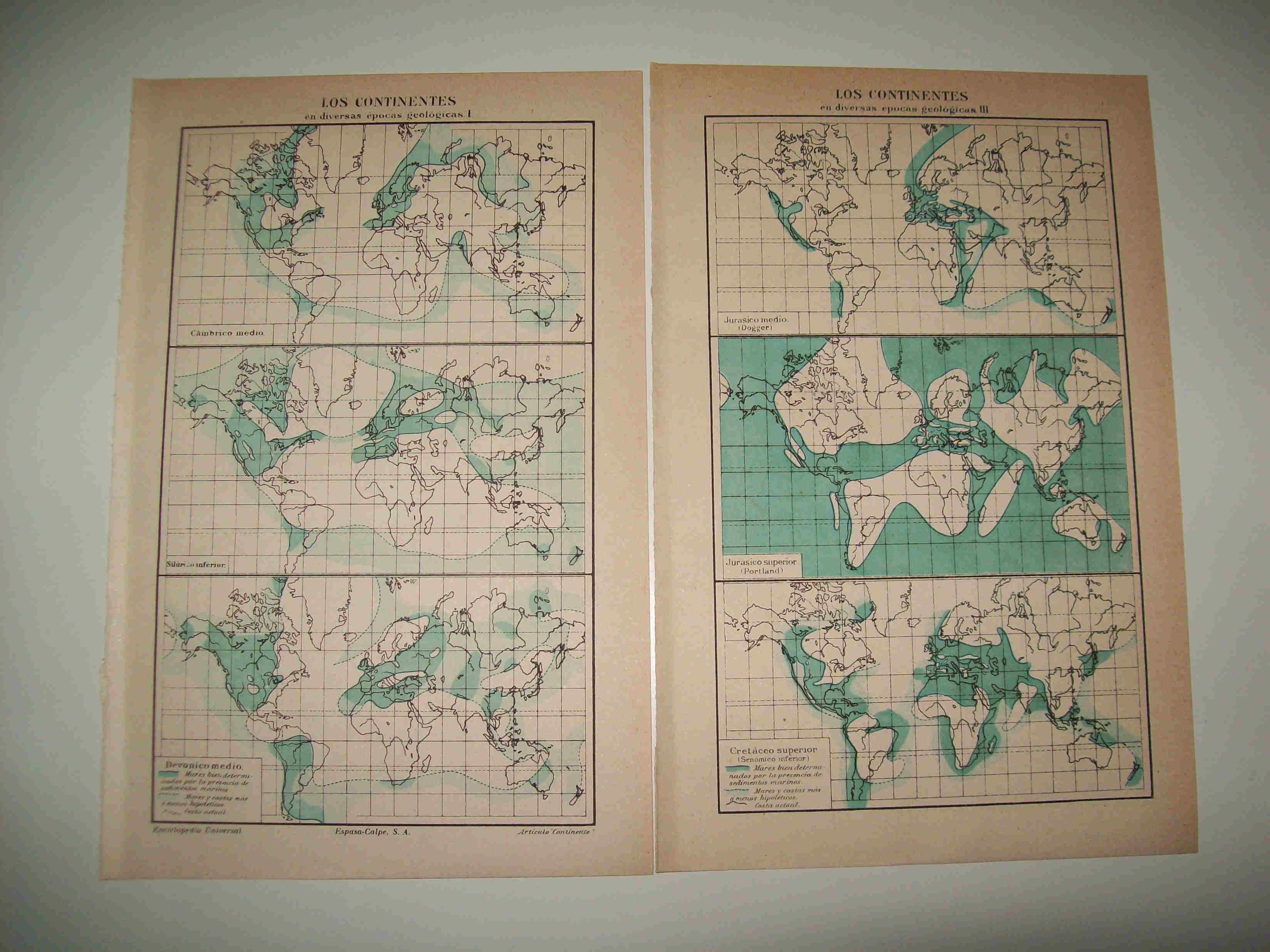 LAMINA ESPASA 20598: Mapa geologico de los continentes 
