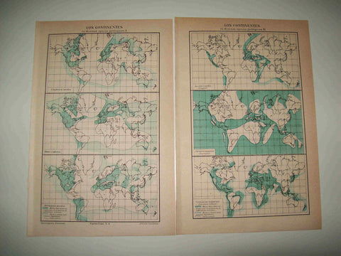 LAMINA ESPASA 20598: Mapa geologico de los continentes 