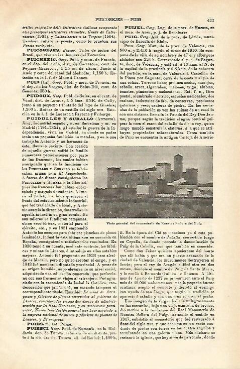 LAMINA ESPASA 20608: Monasterio de Nuestra Señora del Puig