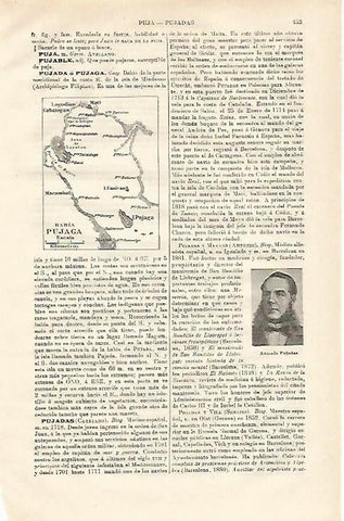LAMINA ESPASA 20614: Mapa de la bahia de Pujaga Filipinas