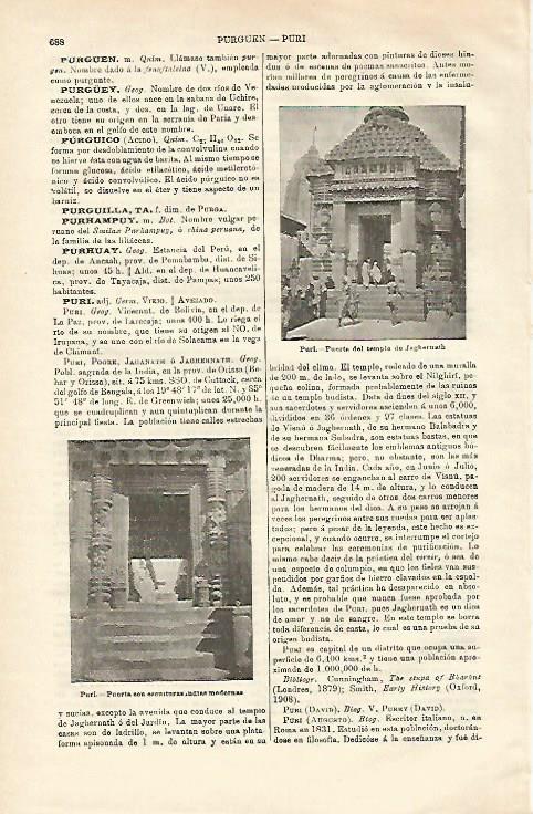 LAMINA ESPASA 20645: Templo de Puri India