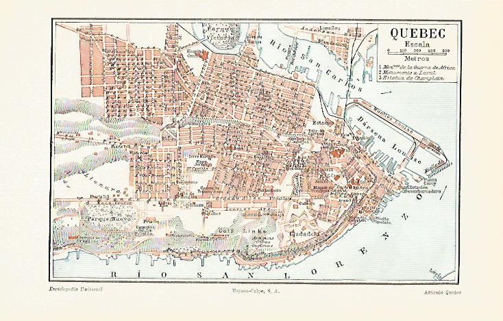 LAMINA ESPASA 20669: Mapa de Quebec