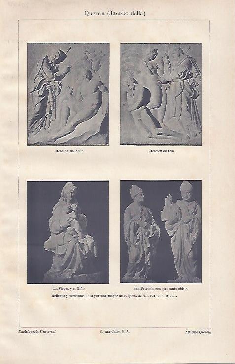 LAMINA ESPASA 20680: Esculturas de la iglesia de San Petronio en Bolonia