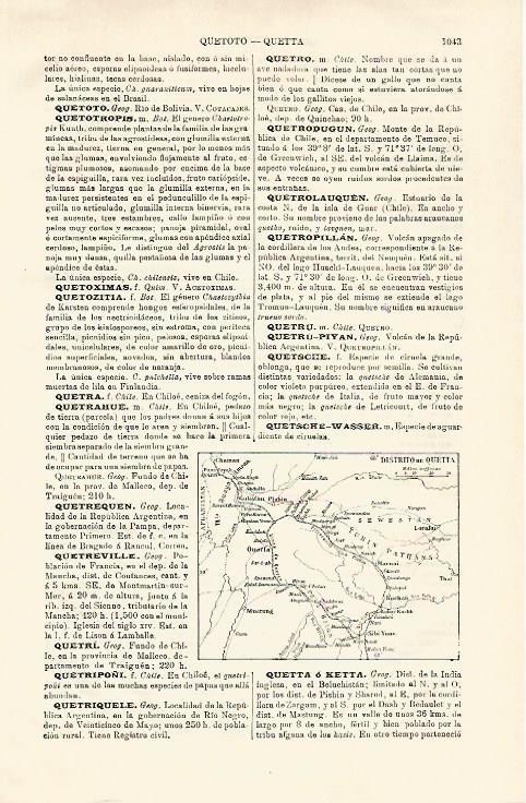 LAMINA ESPASA 20693: Mapa del Distrito de Quetta India