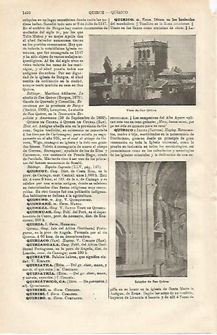 LAMINA ESPASA 20745: Abadia de San Quirce Burgos