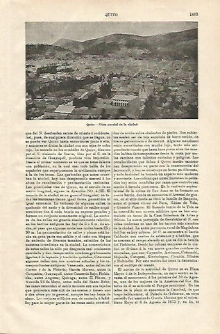 LAMINA ESPASA 20749: Vista parcial de Quito Ecuador