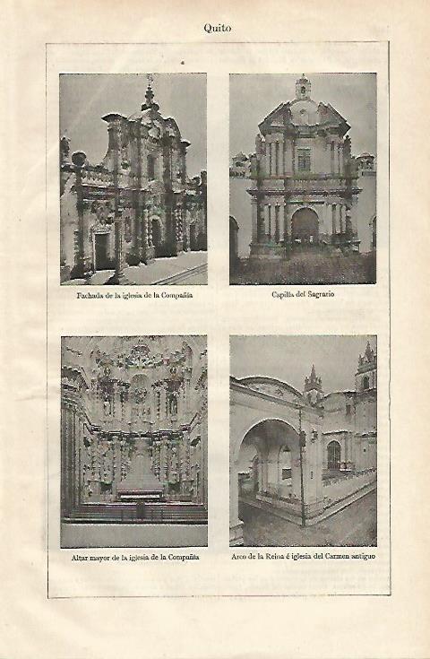 LAMINA ESPASA 20751: Iglesias de Quito Ecuador