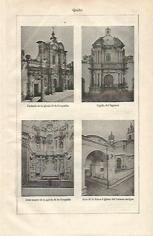 LAMINA ESPASA 20751: Iglesias de Quito Ecuador