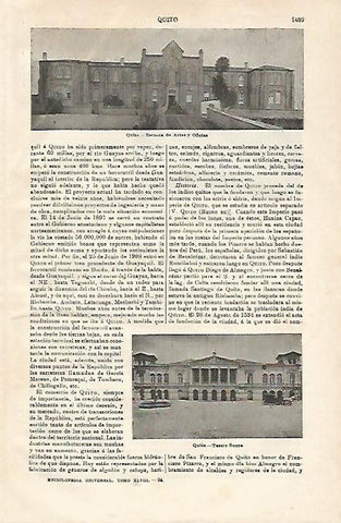 LAMINA ESPASA 20753: Escuela de Artes y Oficios de Quito Ecuador