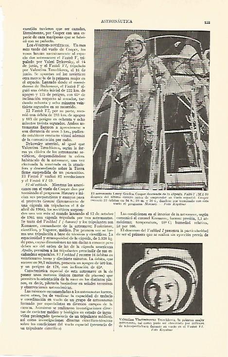 LAMINA ESPASA 20794: Los astronautas Leroy Gordon y Valentina Vladimirovna Terechkova