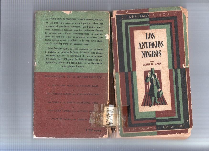 Coleccion El Septimo Circulo: Los anteojos negros (mal estado, para ser encuadernada)