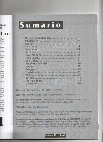 Revista Trimestral: ROCK INDIANA, Territorio Independiente: Numero 07 (Invierno 1996)