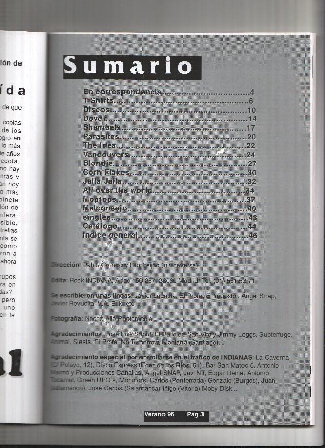 Revista Trimestral: ROCK INDIANA, Territorio Independiente: Numero 08 (Verano 1996)
