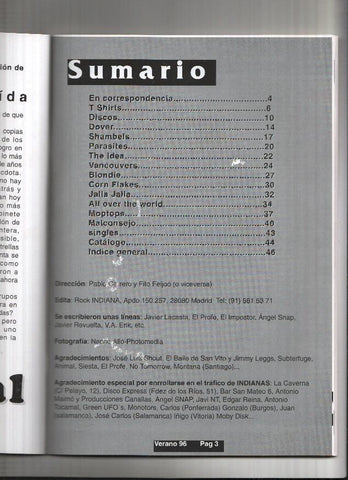 Revista Trimestral: ROCK INDIANA, Territorio Independiente: Numero 08 (Verano 1996)