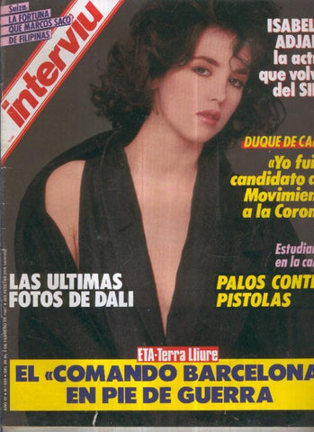 INTERVIU Numero 0559: ISABELLE ADJANI, la actriz que volvio del Sida