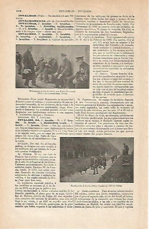 LAMINA ESPASA 20821: Enfermeria de los invalidos por P. Renouard