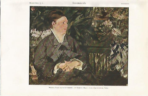 LAMINA ESPASA 20822:Madame Manet en su invernaculo por Manet