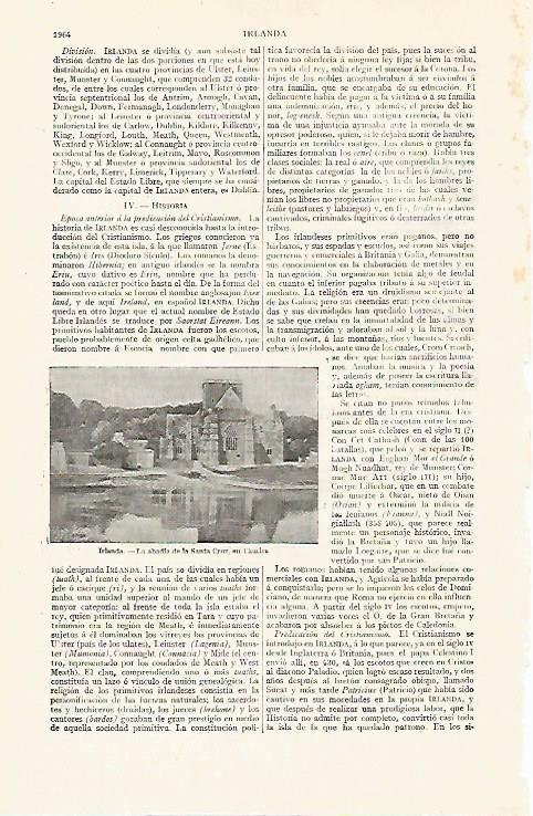 LAMINA ESPASA 20837: Abadia de la Santa Cruz en Thurlez Irlanda