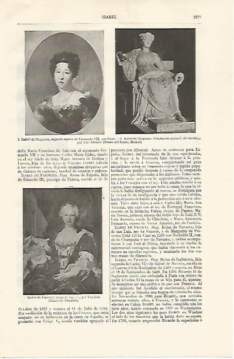 LAMINA ESPASA 20857: Isabel de Braganza
