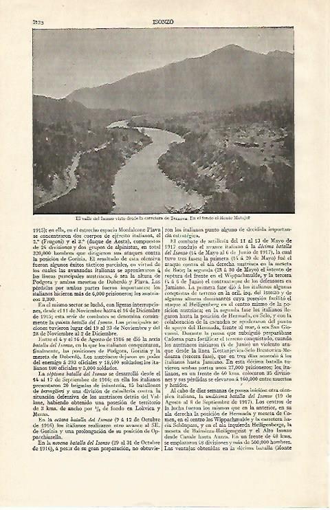 LAMINA ESPASA 20881: Valle del Isonzo Italia
