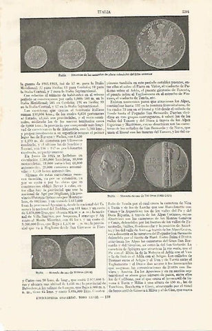 LAMINA ESPASA 20893: Monedas de plata y oro de Italia
