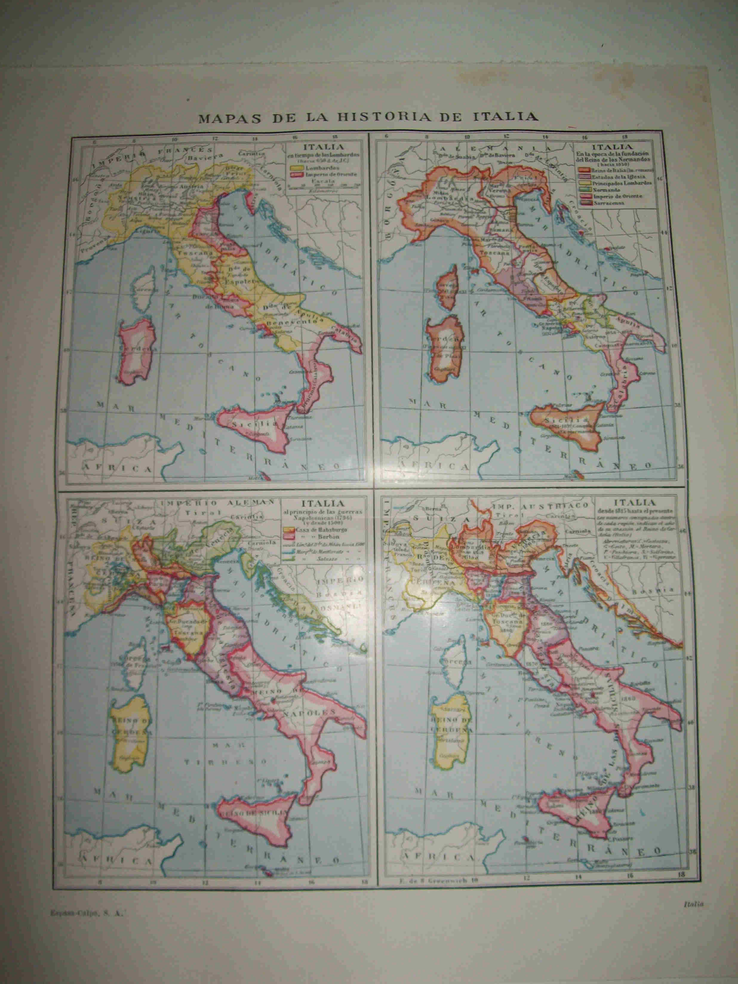 LAMINA ESPASA 20898: Mapas de la historia de Italia