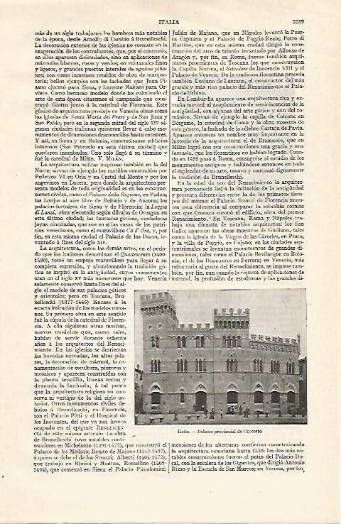 LAMINA ESPASA 20901: Palacio de Grosseto en Italia