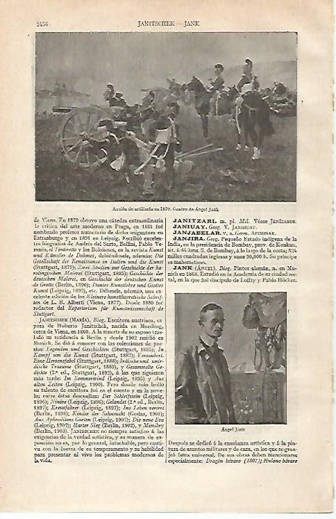 LAMINA ESPASA 20944: Accion de artilleria en 1870 por A. Jank