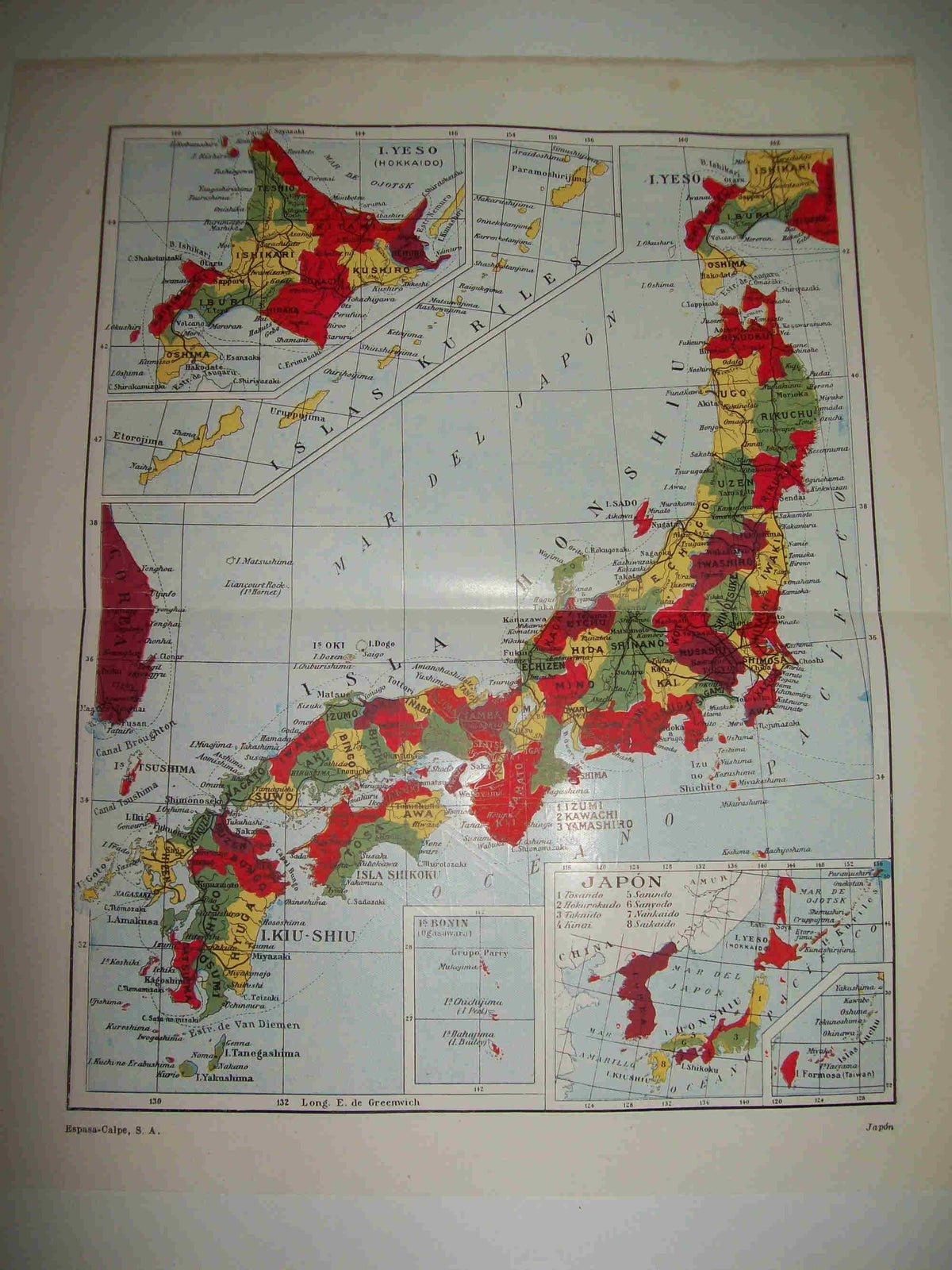 LAMINA ESPASA 20945: Mapa de Japon