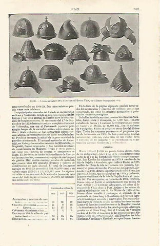 LAMINA ESPASA 20960: Cascos de Japon