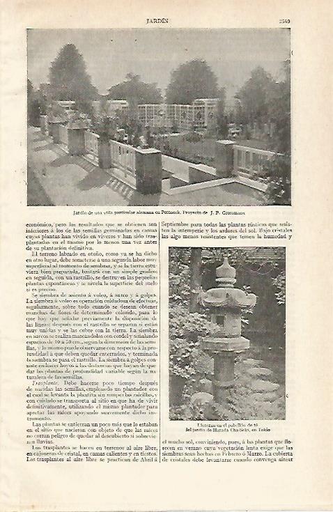 LAMINA ESPASA 20976: Jardin en Possneck Alemania