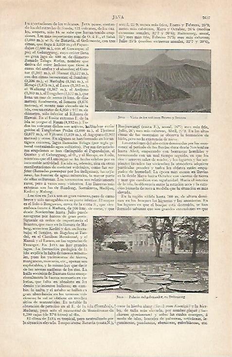 LAMINA ESPASA 21000: Volcanes de Java Indonesia