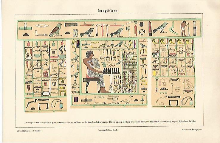 LAMINA ESPASA 21016: Jeeroglificos de Egipto