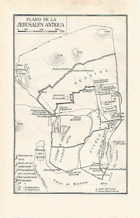 LAMINA ESPASA 21022: Plano de Jerusalen antigua
