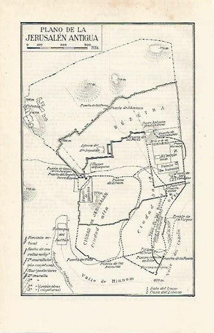 LAMINA ESPASA 21022: Plano de Jerusalen antigua