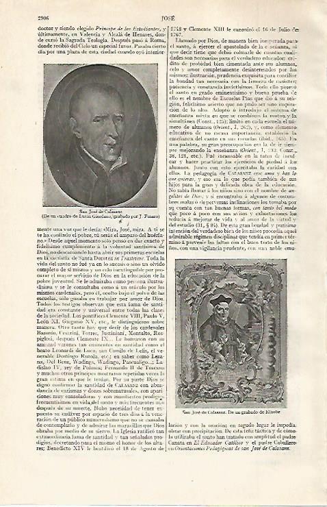 LAMINA ESPASA 21062: San Jose de Calasanz