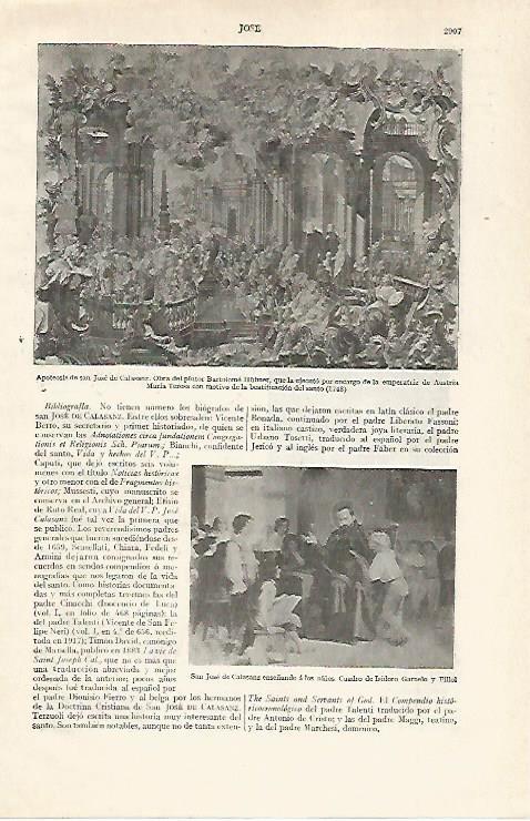LAMINA ESPASA 21063: Apoteosis de San Jose de Calasanz por Hubner