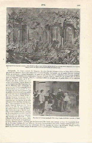 LAMINA ESPASA 21063: Apoteosis de San Jose de Calasanz por Hubner