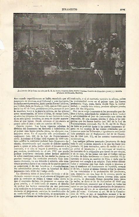 LAMINA ESPASA 21128:Juramento de la Constitucion por Jover y J. Sorolla