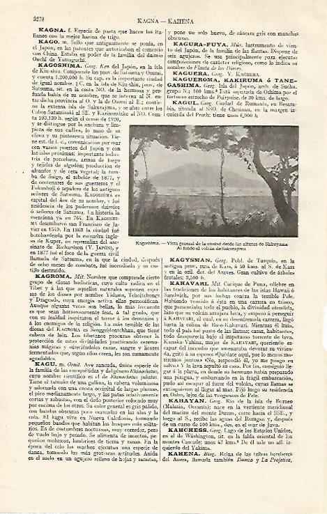 LAMINA ESPASA 21140: Vista de Kagoshima Japon